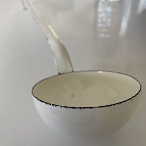 Vintage White Enamel Ladle